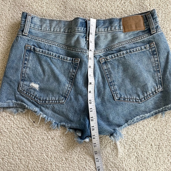 Aeropostale boyfriend Light Blue Distressed Jean Shorts size 10 summer vacation - Picture 5 of 7